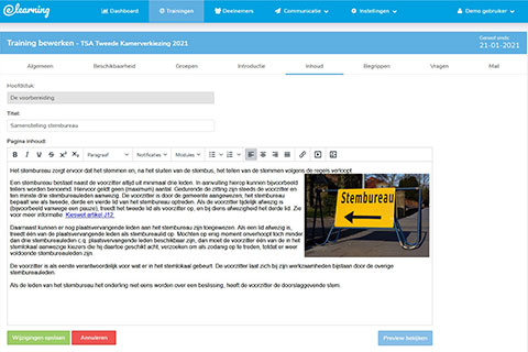 E-learning bewerken